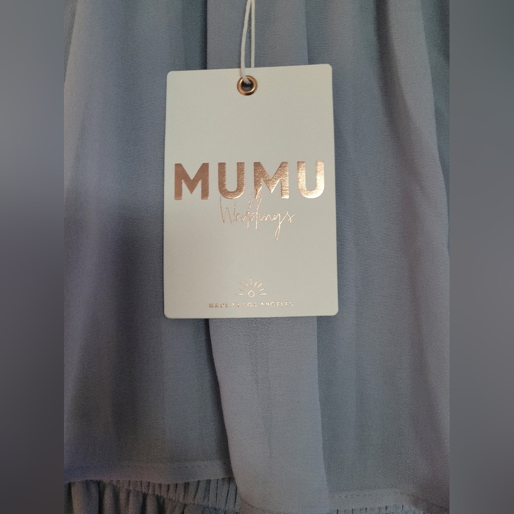 Elegant Off-Shoulder Light Blue Dress - Picture 7 of 8